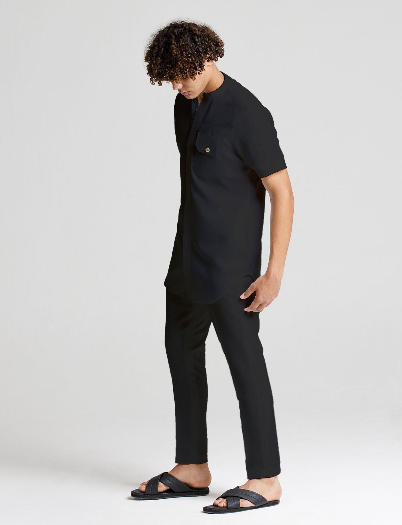 Concealed Placket Kaftan Set