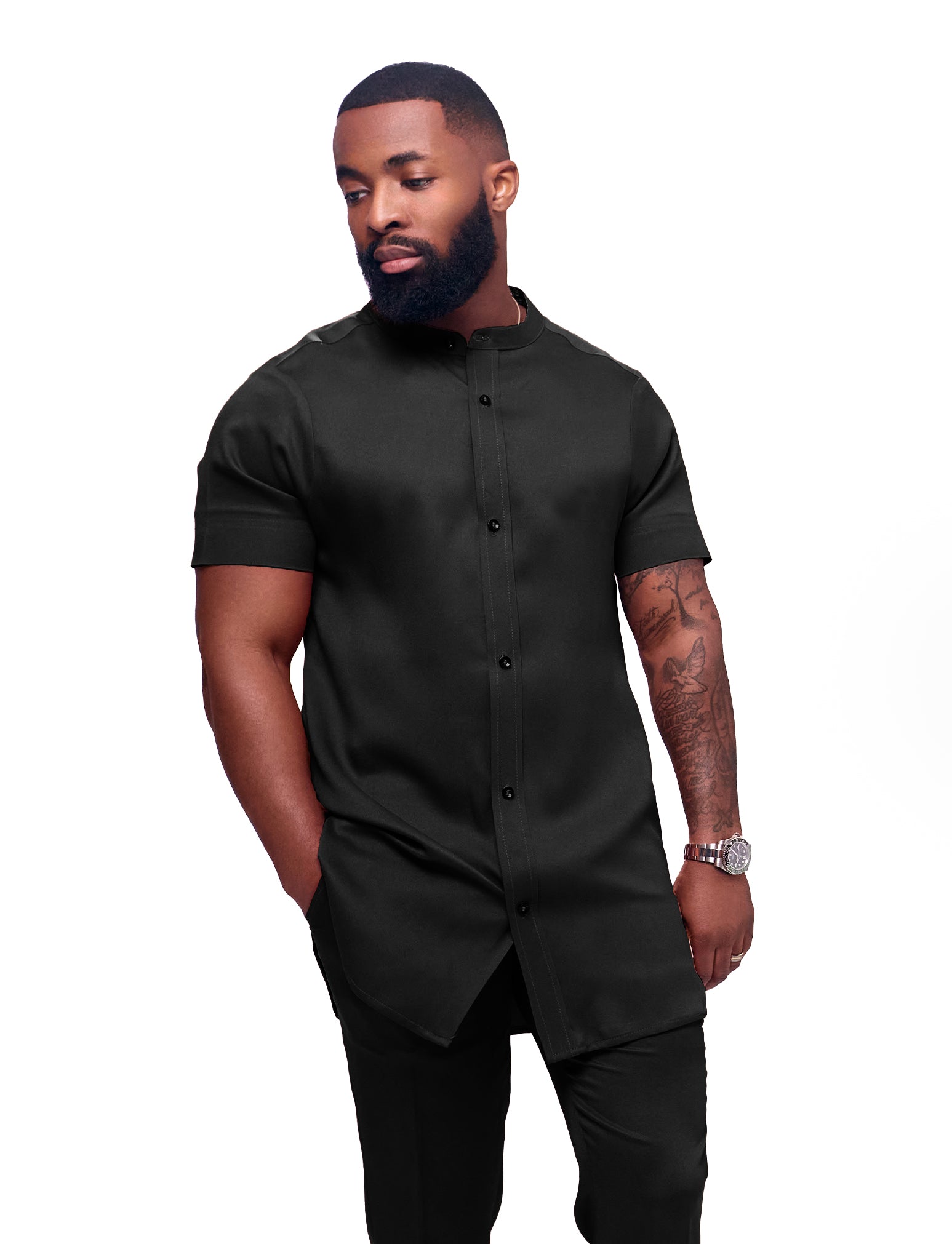 Mandarin Collar Trouser