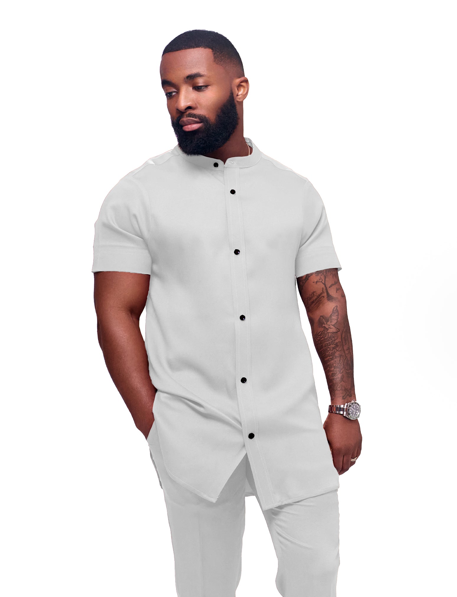 Mandarin Collar Trouser