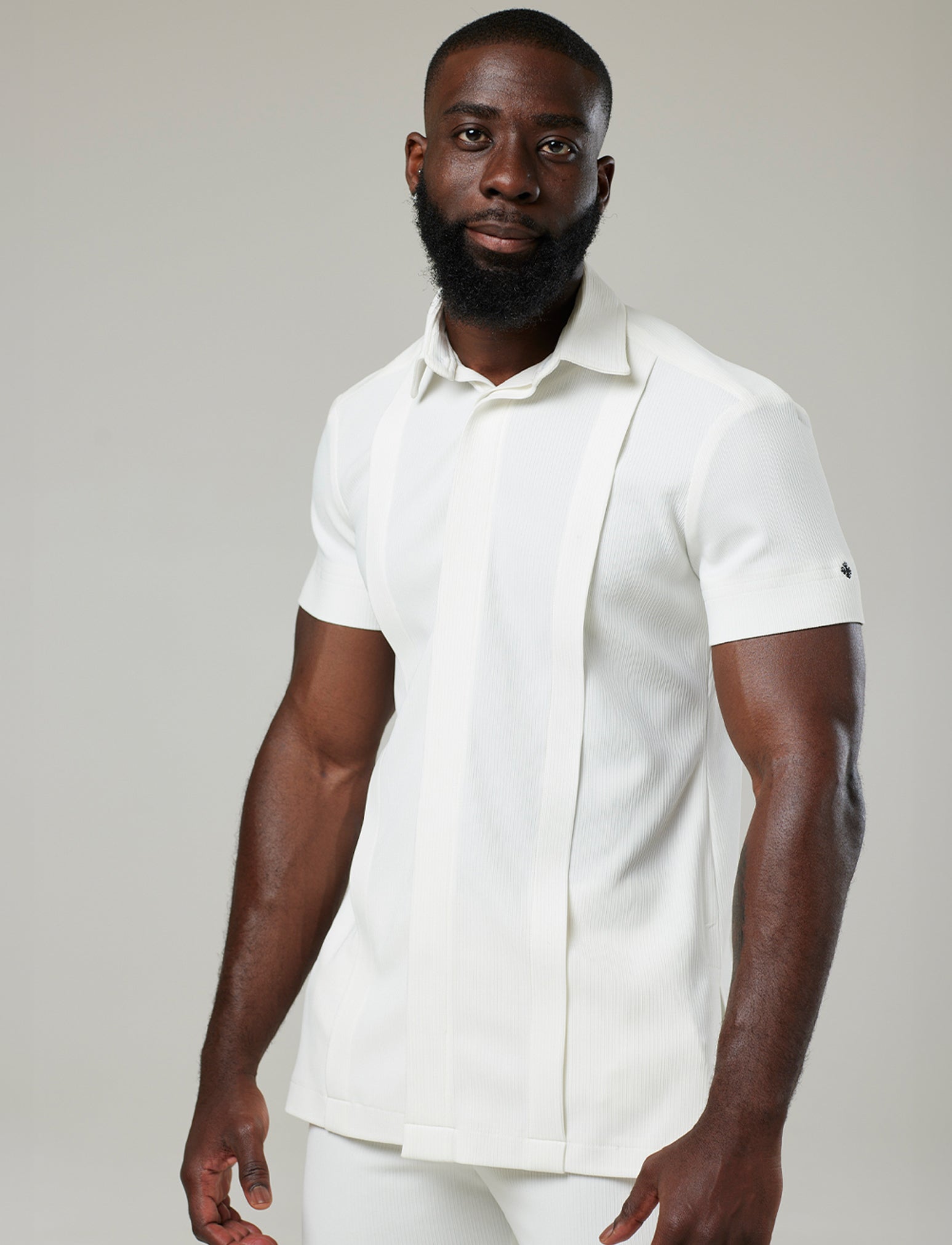 Embossed Pleated Classic Shirt