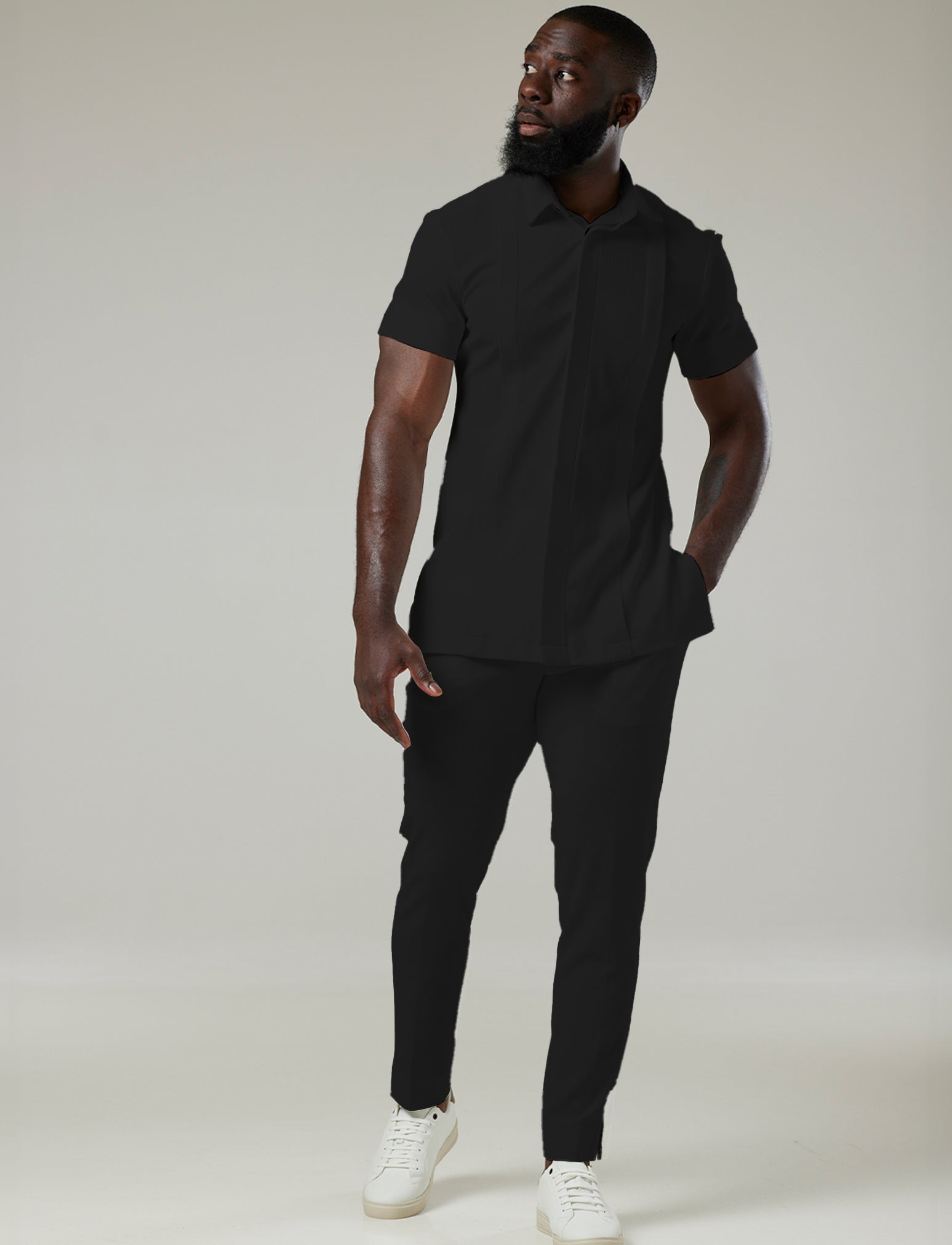 Embossed Pleated Classic Trouser