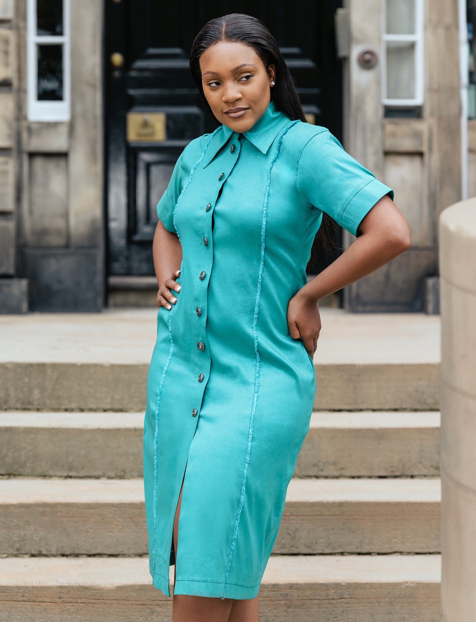 Frayed Edge Midi Dress – channayapparel