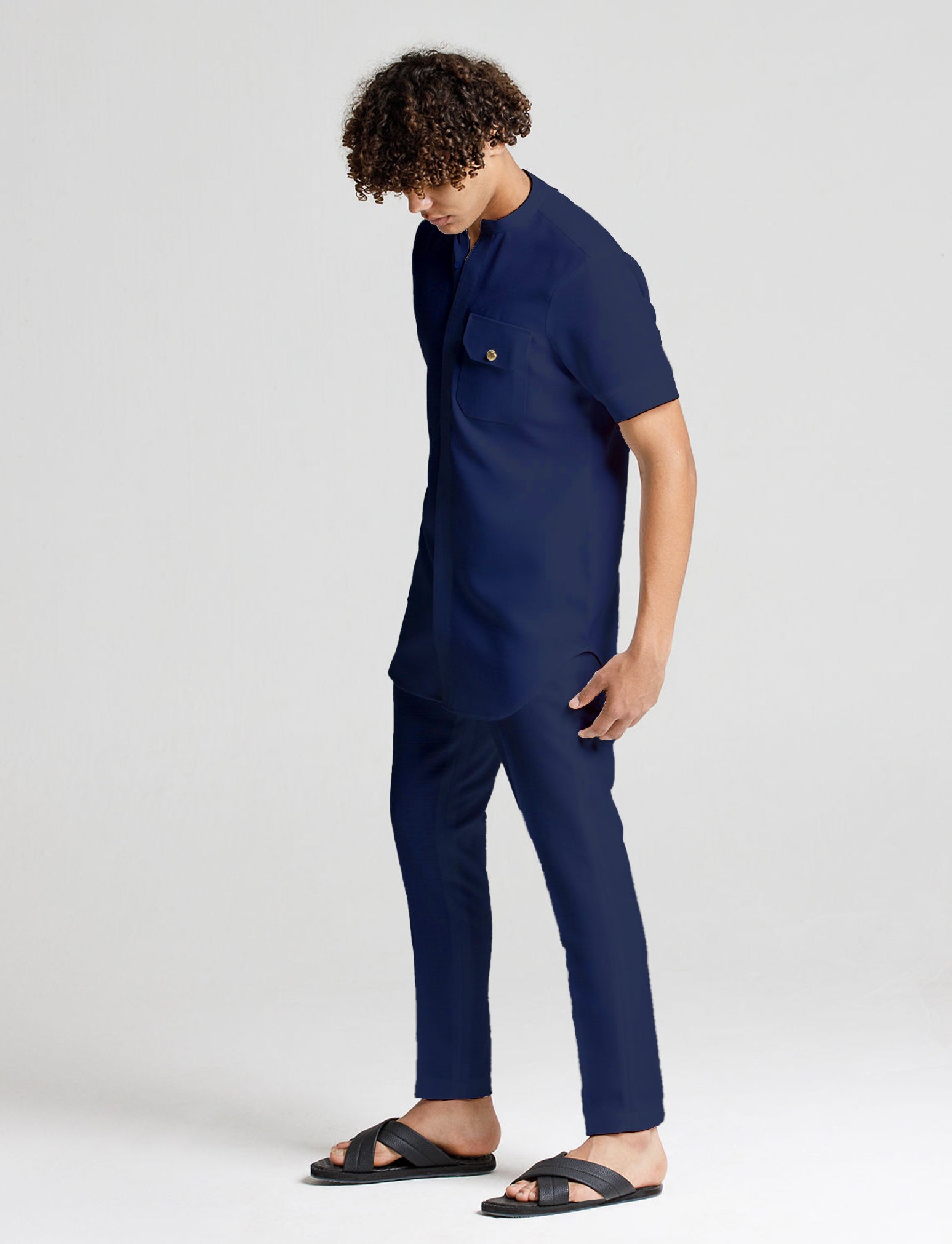 Concealed Placket Kaftan Set