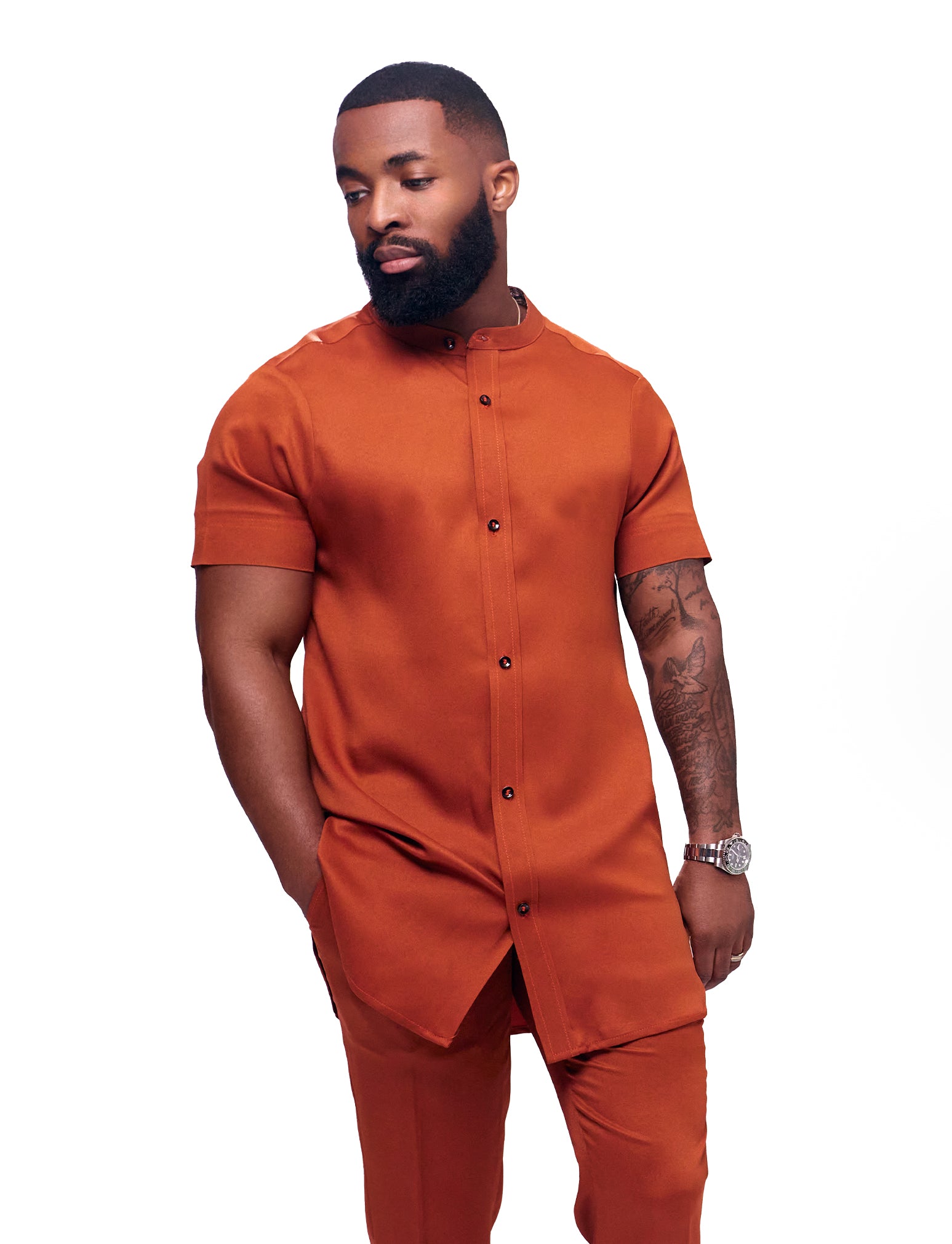 Mandarin Collar Trouser