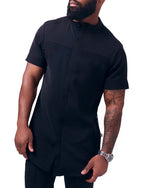 Mandarin Gridded Shirt