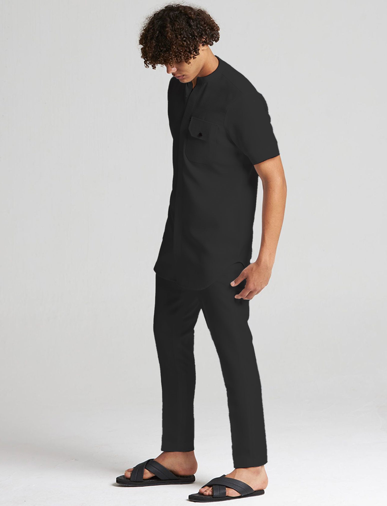 Concealed Placket Kaftan Trousers