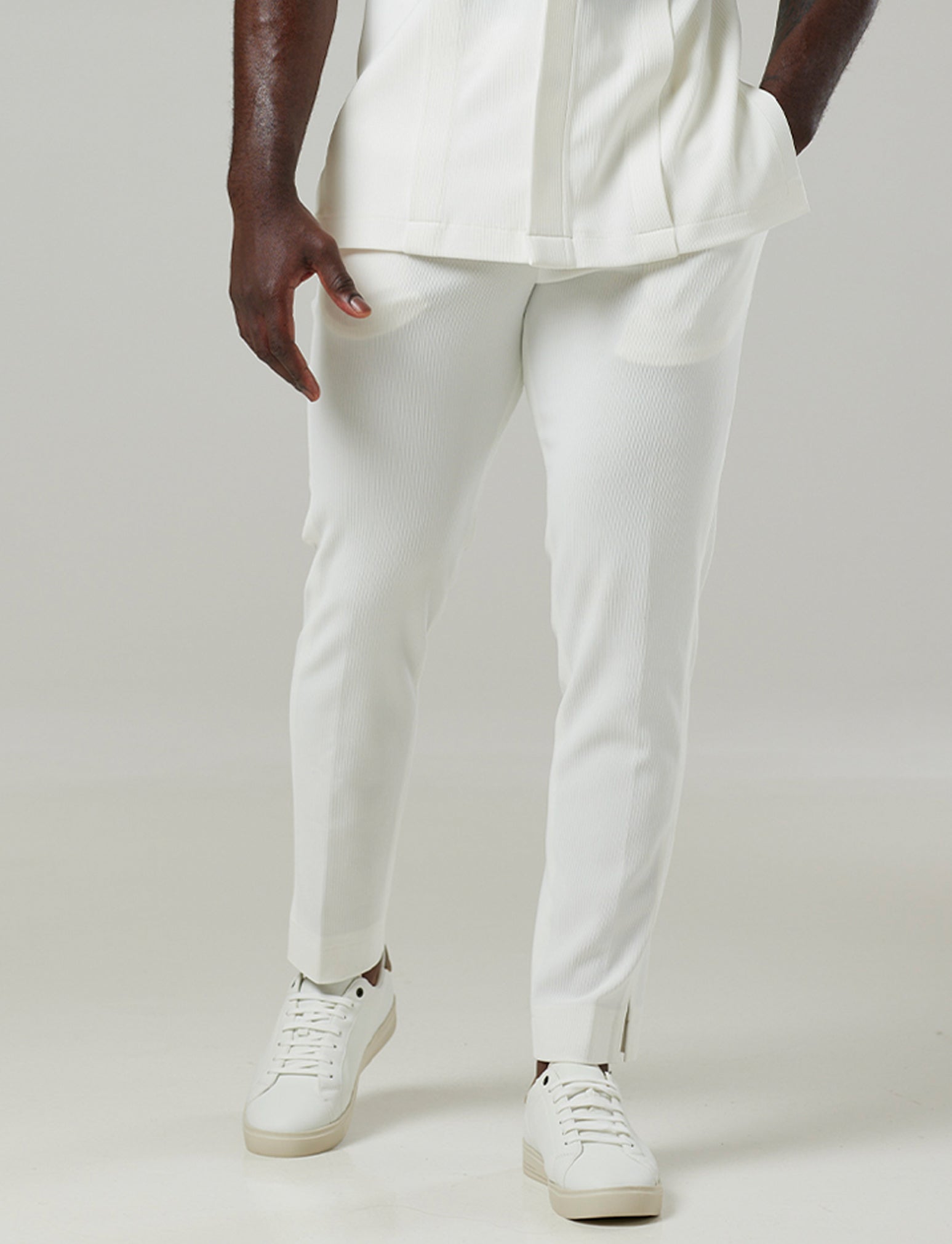 Embossed Pleated Classic Trouser