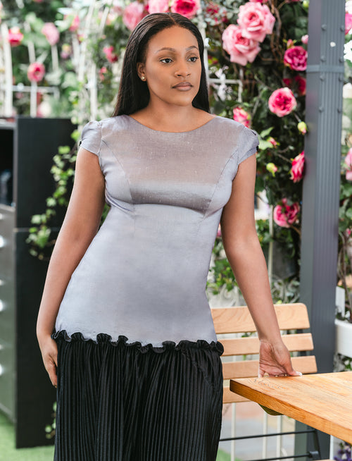 Capped Silk Dress