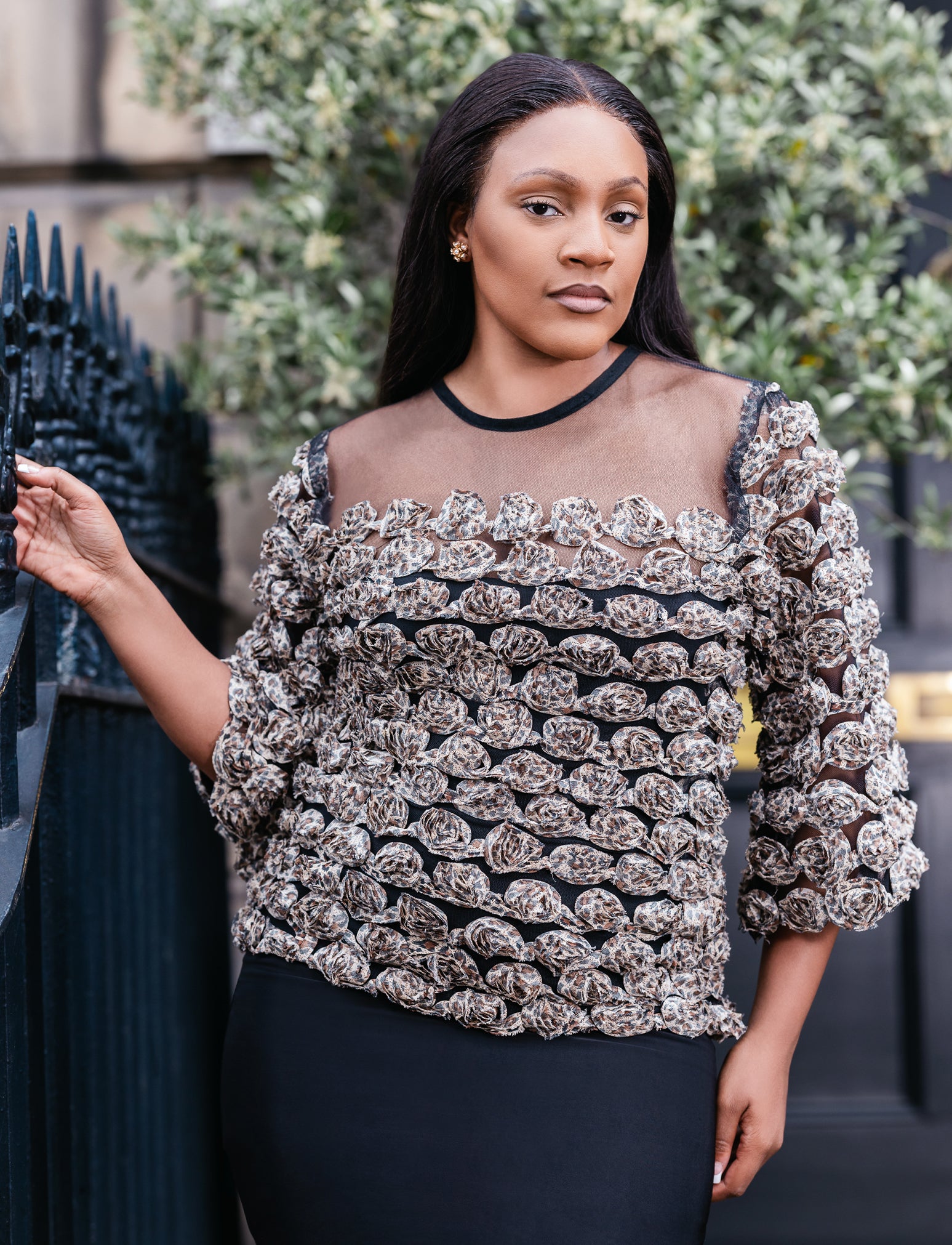 Sheer line Petal Top