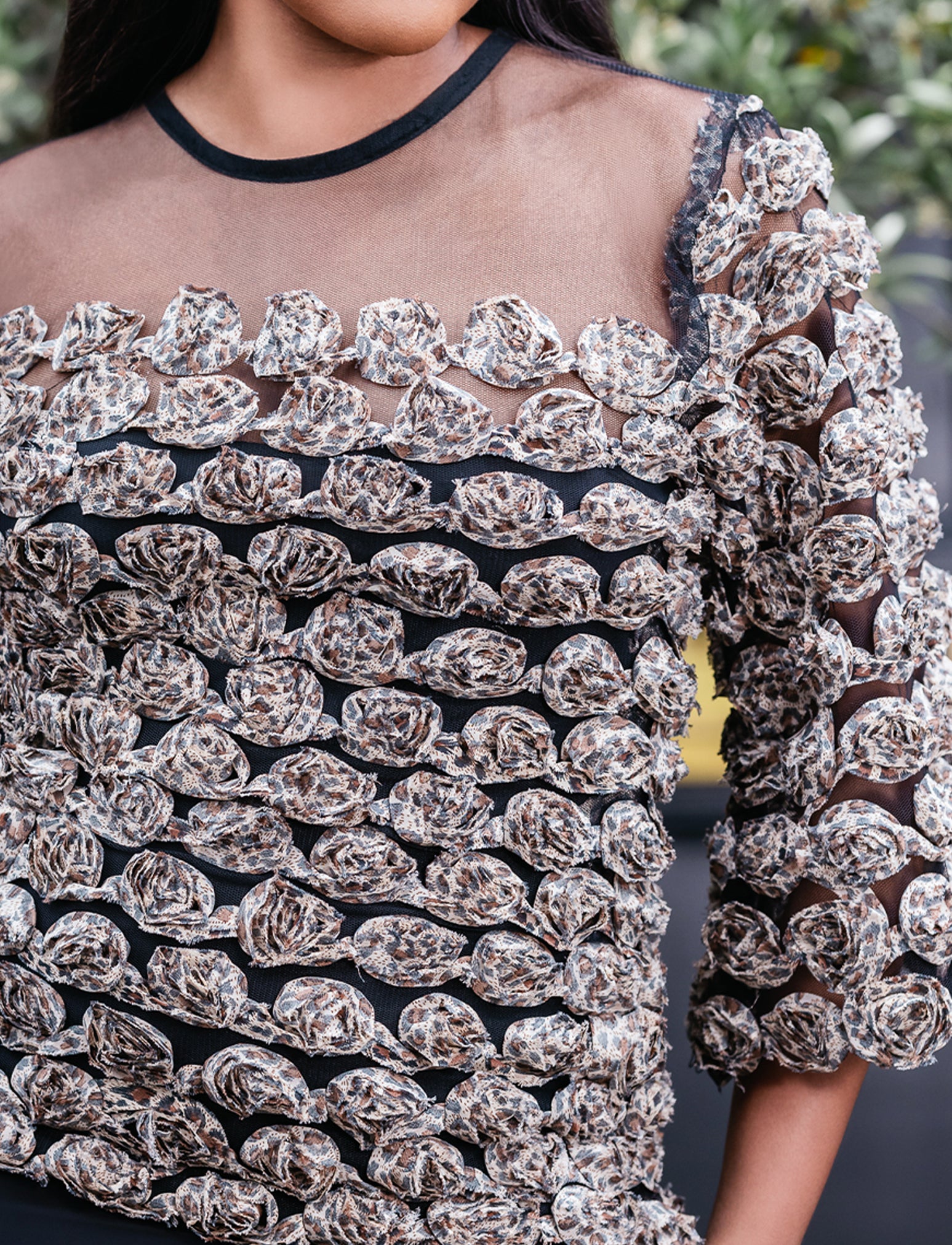 Sheer line Petal Top